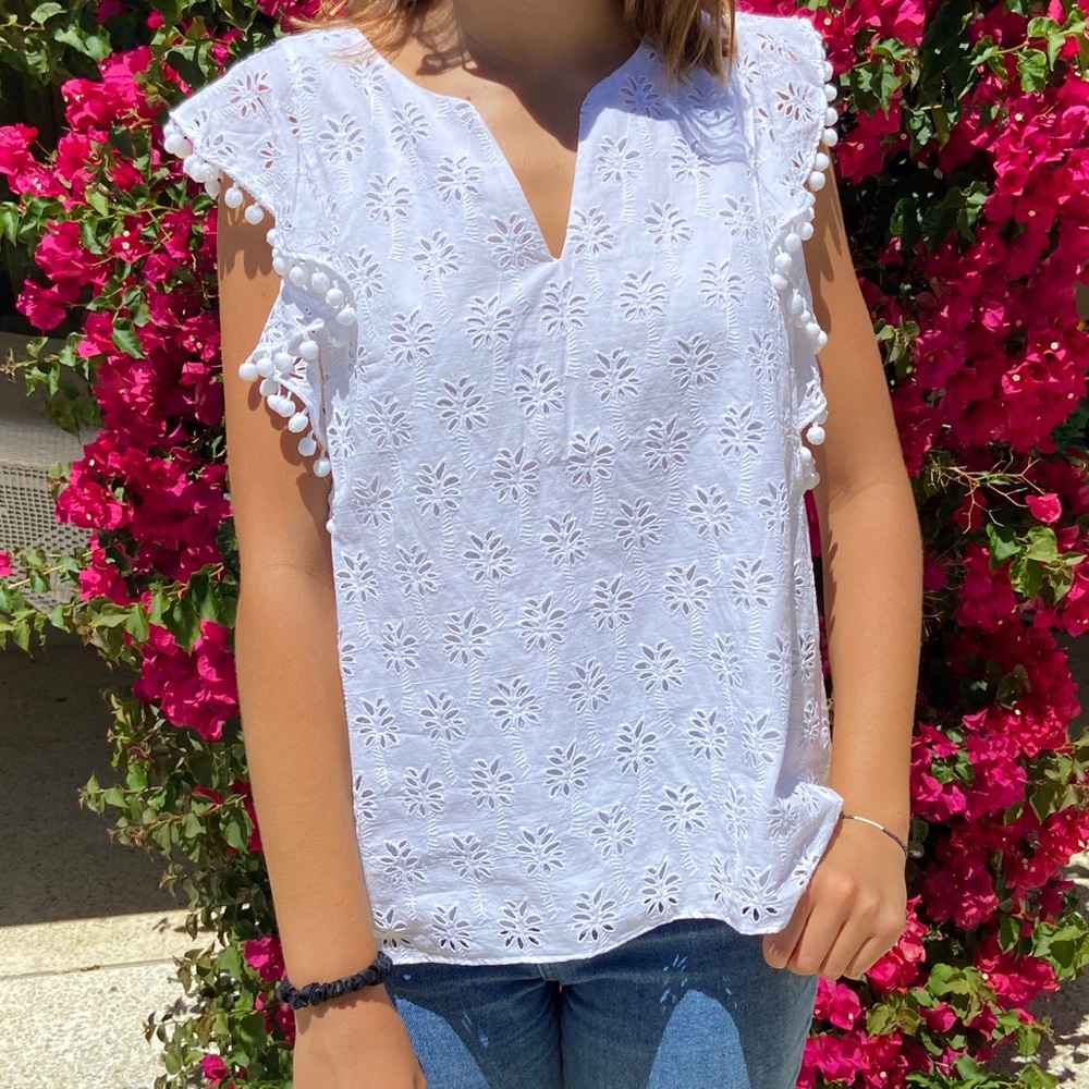 Lilly Pulitzer White Summer Blouse